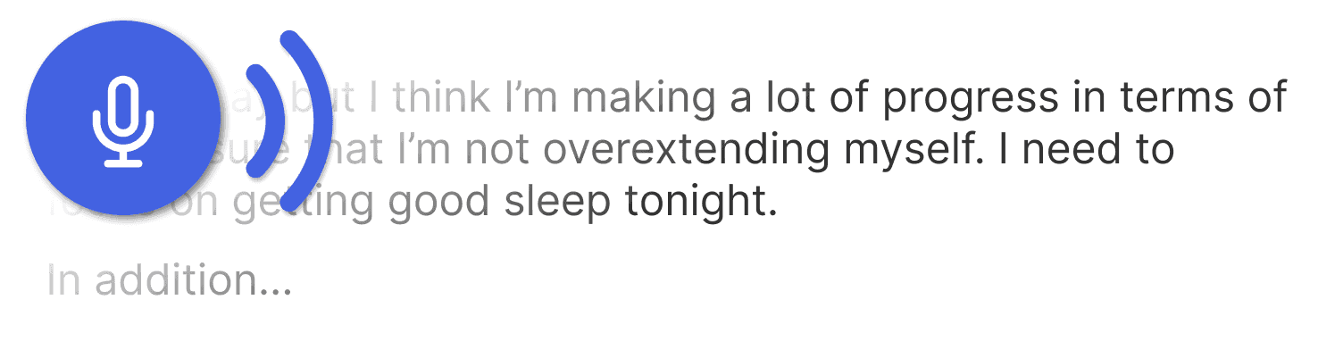 Voice typing visualization